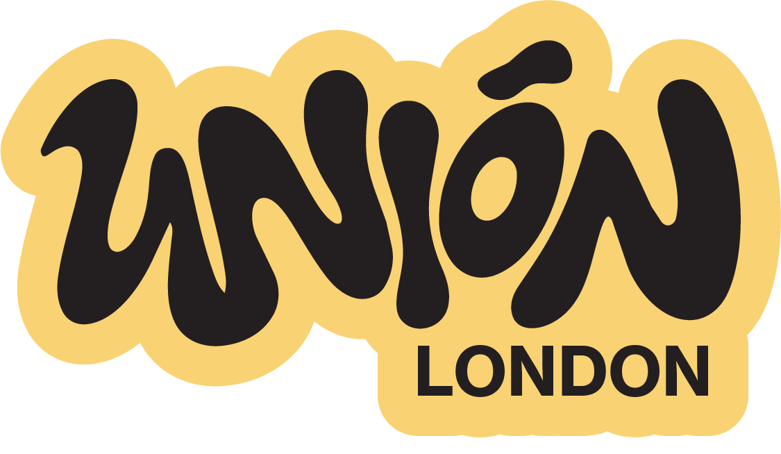UNIÓN London sticker, black on yellow