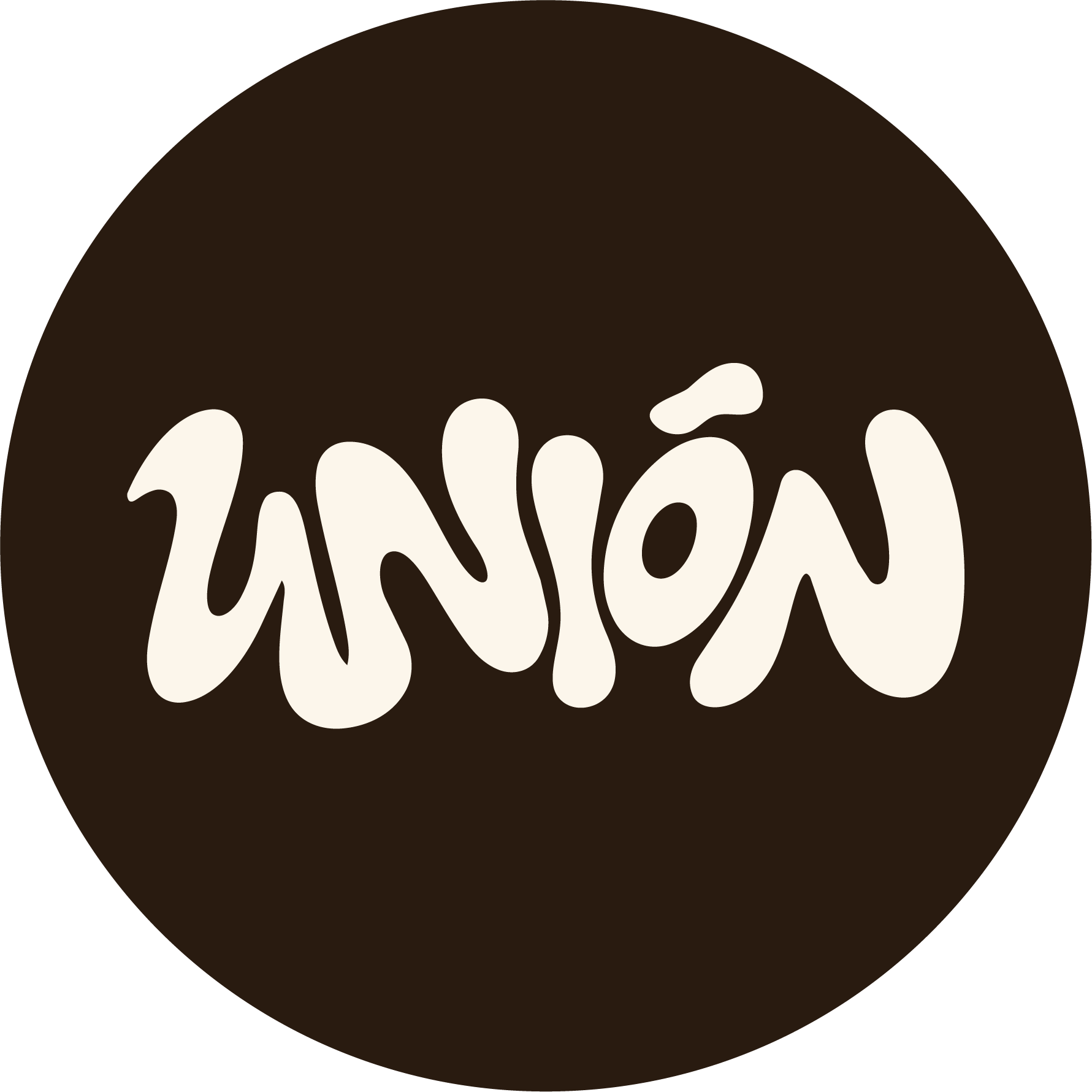 Wordmark, cream on black