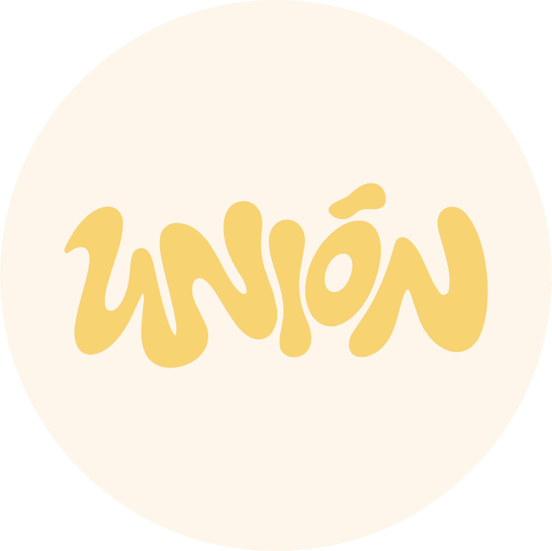 Wordmark, yellow on cream