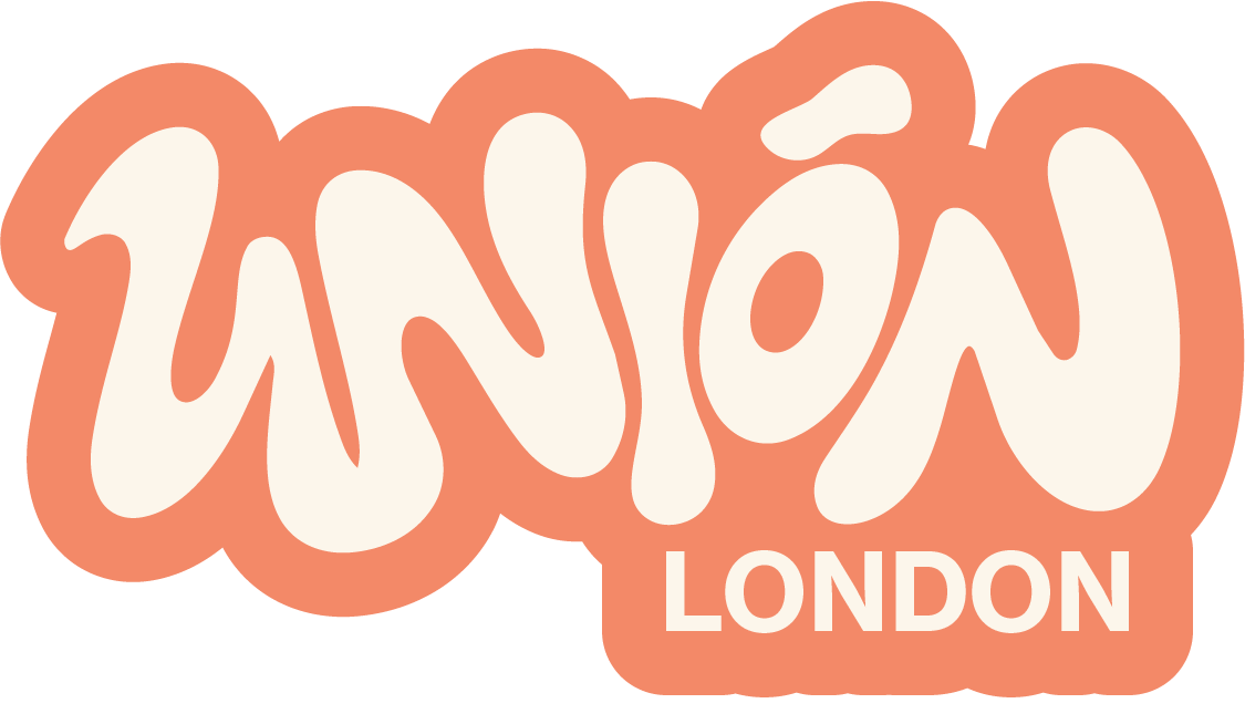 UNIÓN London sticker, cream on coral