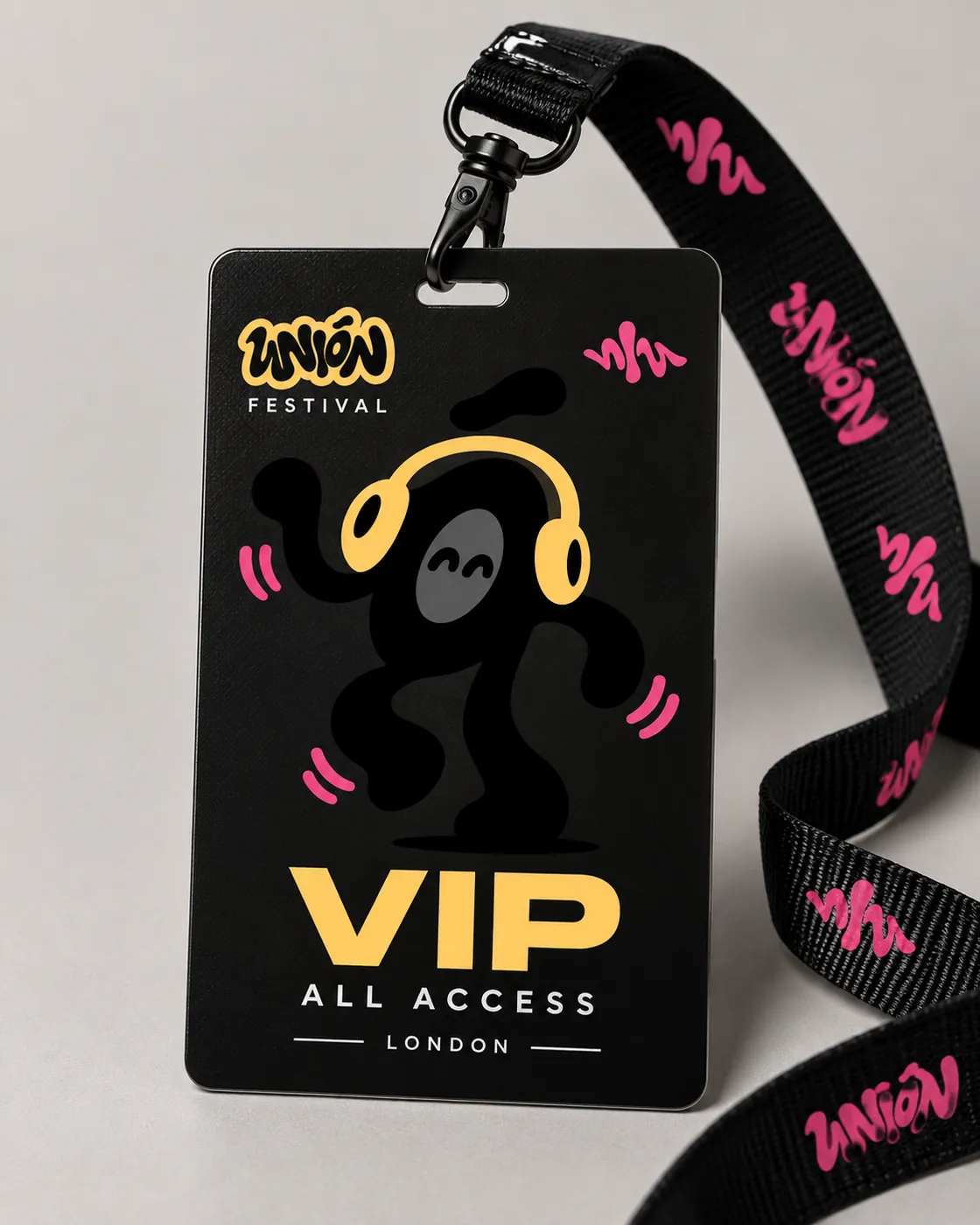 VIP pass, black mockup