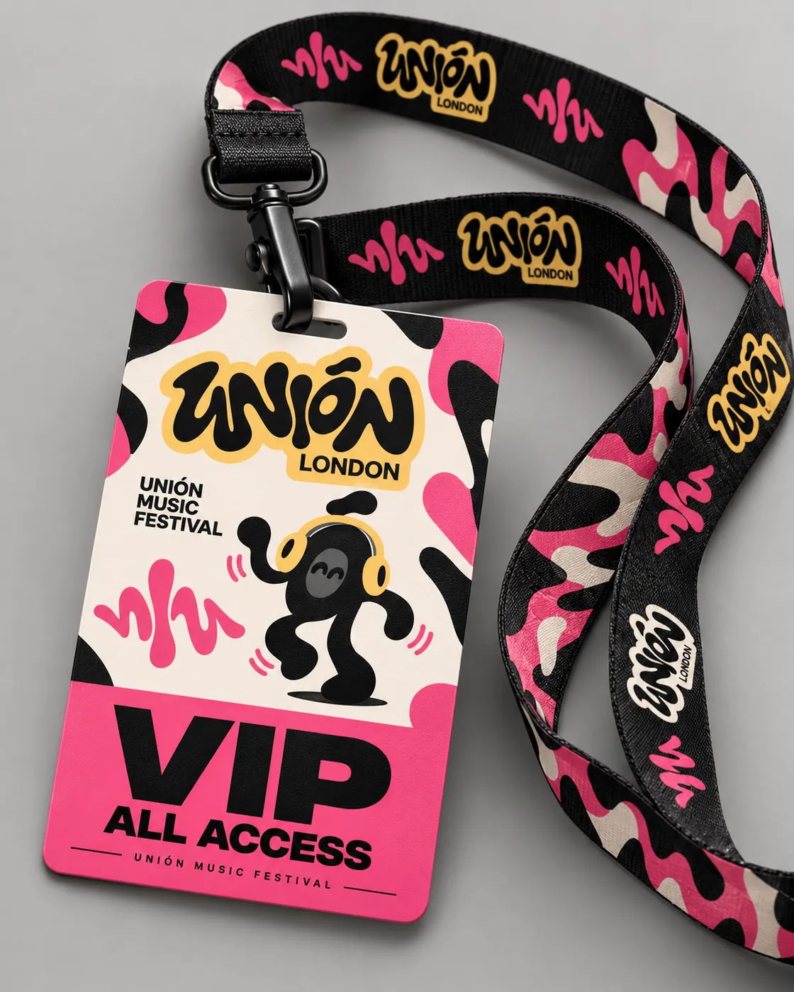 VIP pass, pink mockup