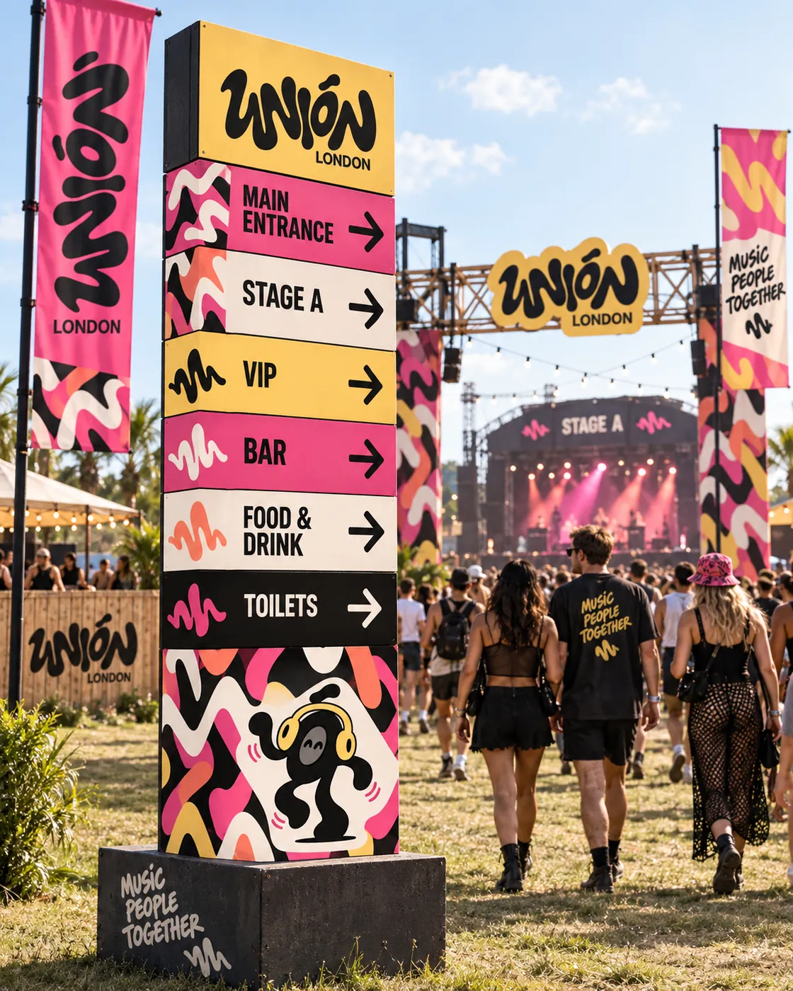 Wayfinding totem mockup