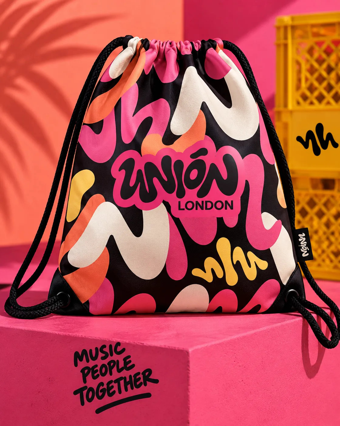 Drawstring bag mockup