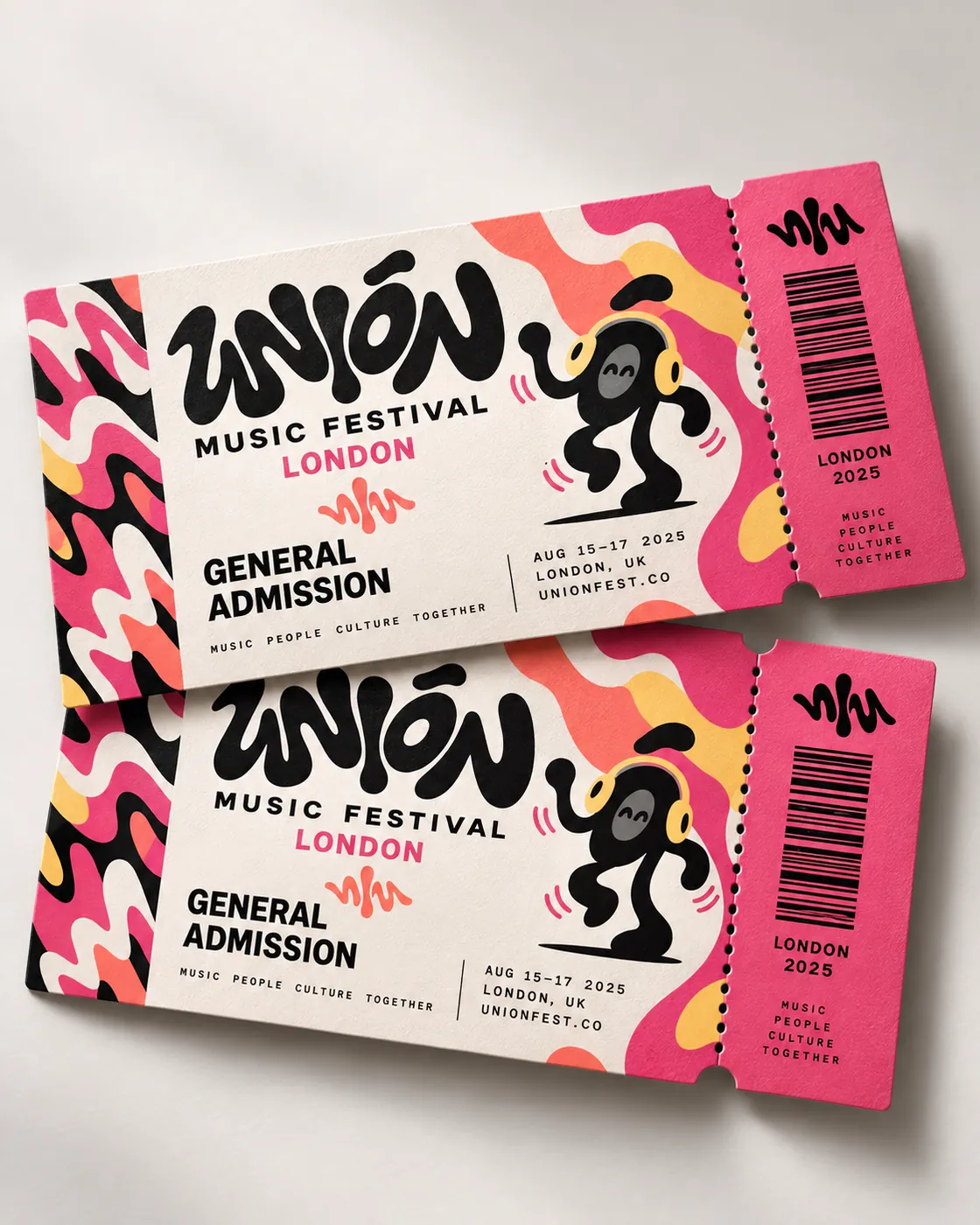Tickets, cream mockup