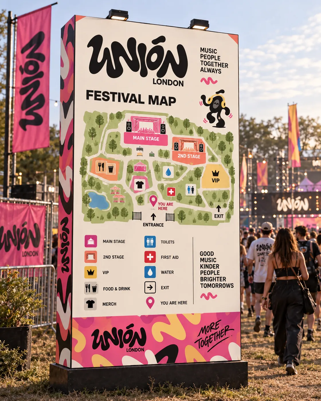 Festival map board mockup
