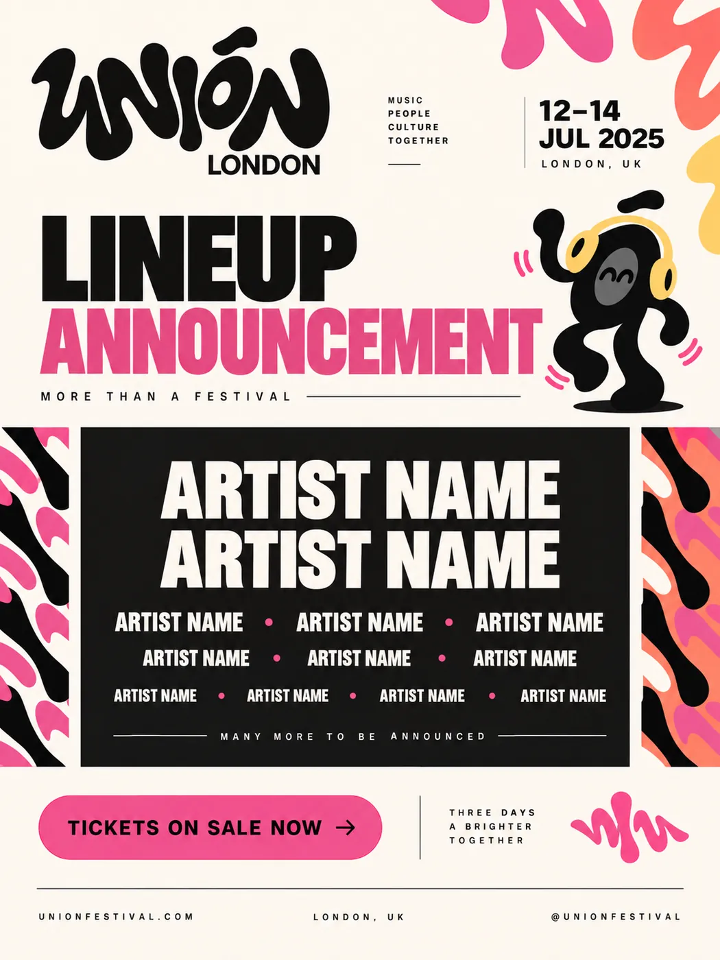 Lineup announcement mockup