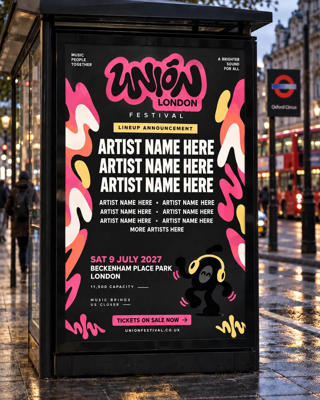 Bus shelter, lineup mockup