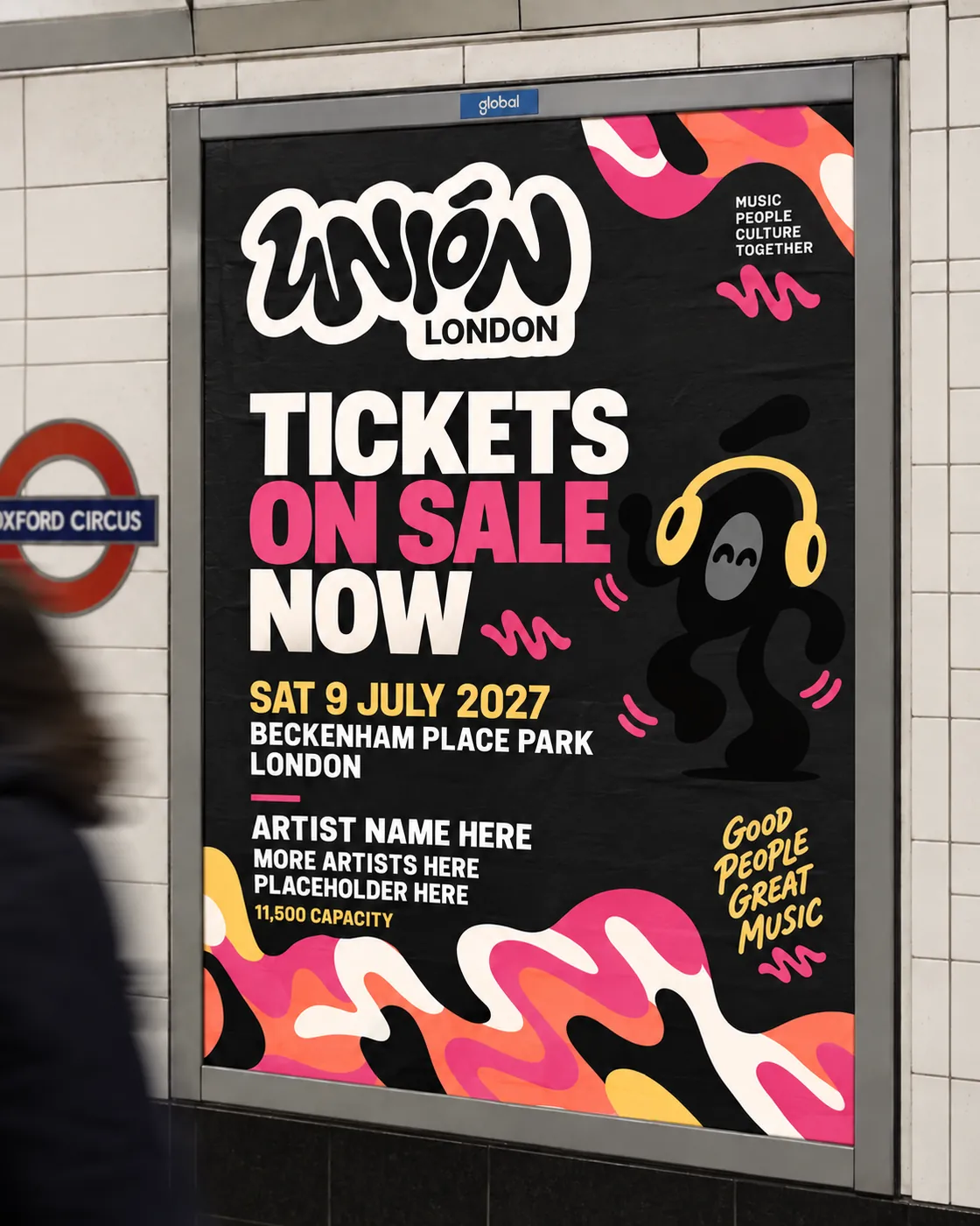 Underground, on sale mockup