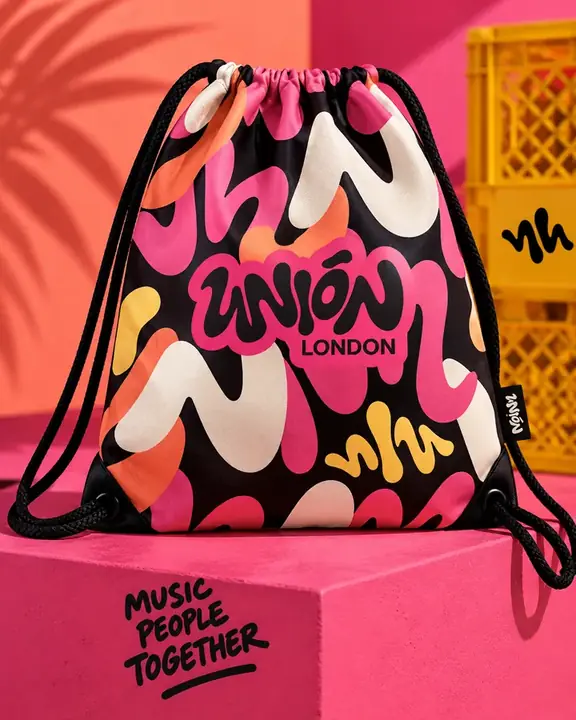 UNIÓN drawstring bag, pattern all over